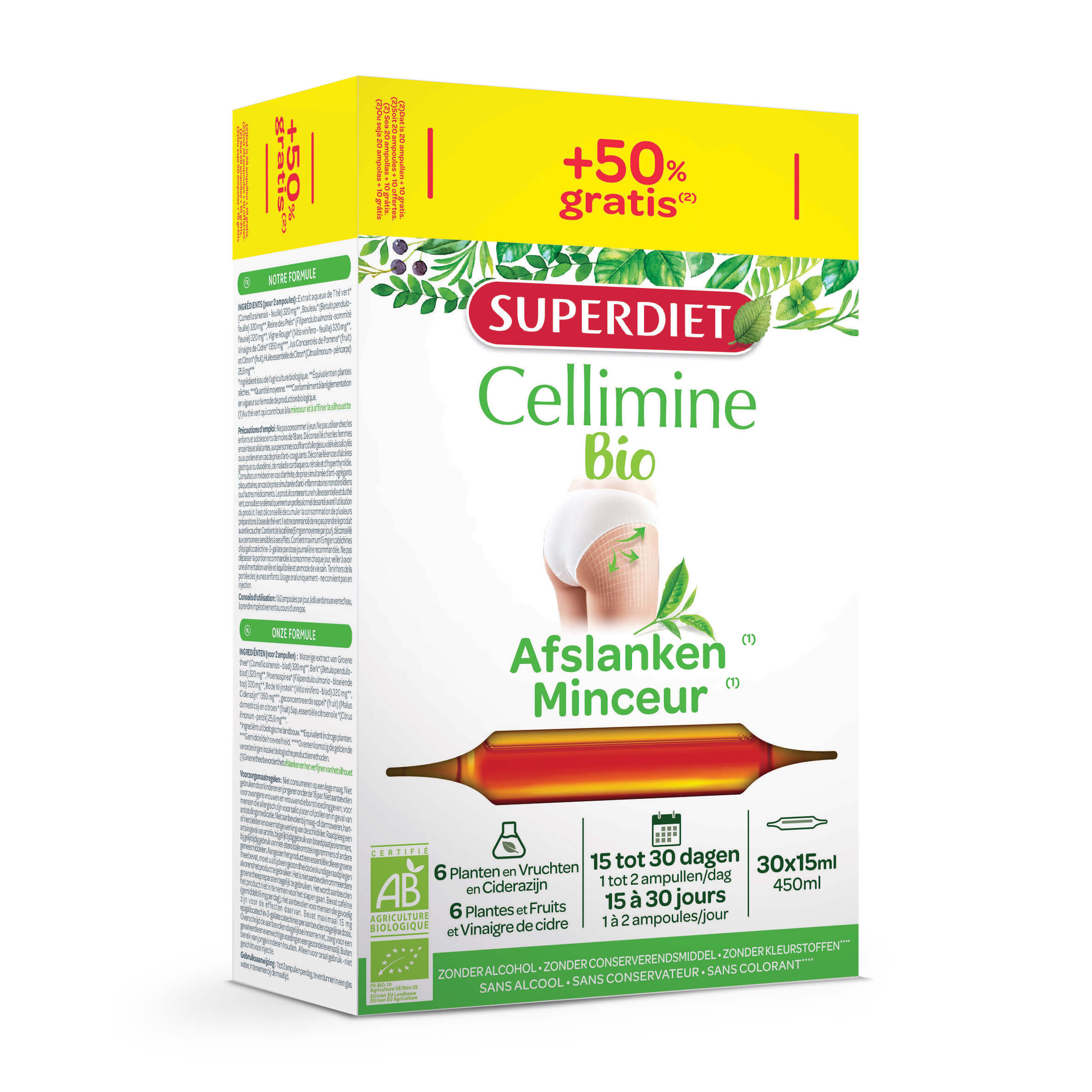Super Diet Cellimine afslanken bio 20x15ml +50% gratis